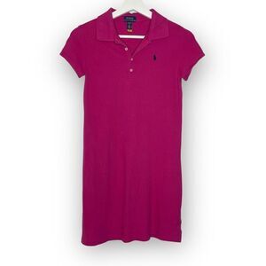 Polo Ralph Lauren Preppy Pink Collared Cotton Polo Dress Girl’s Size Large